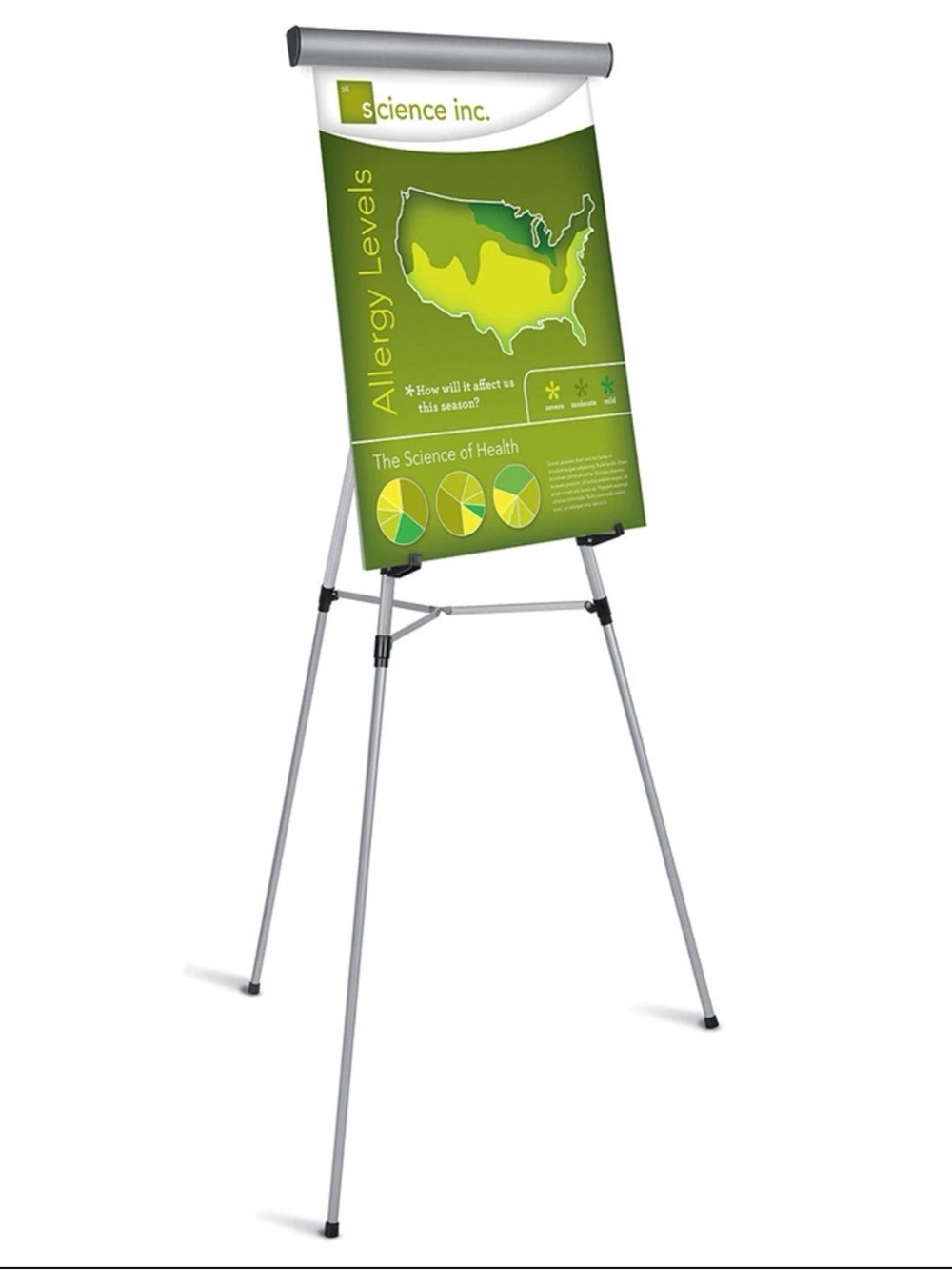 New Office Depot Brand Presentation Easel Silver With Chart Holder Aluminum 64”